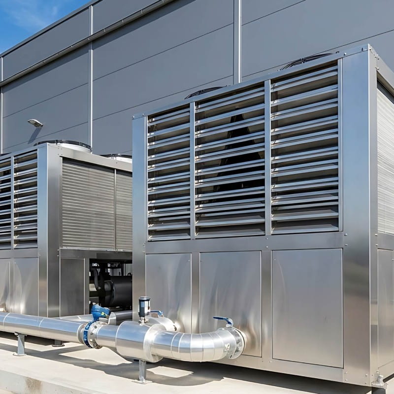 Industrial chiller systems and HVAC units