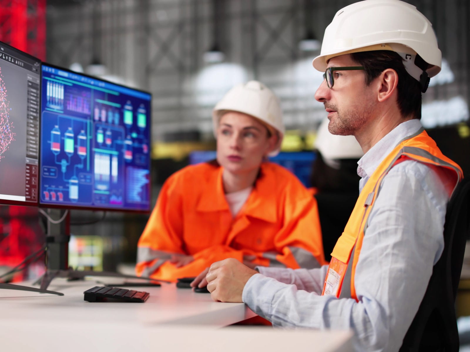 Workers viewing dashboards