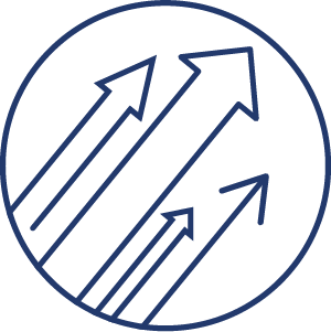 Arrows showing upward trends