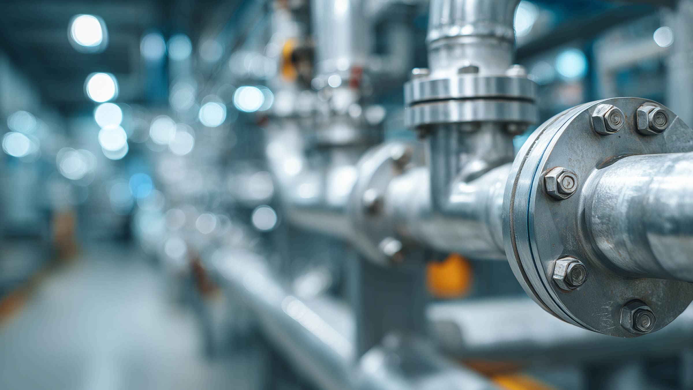 Stainless steel piping system with flanged connections 