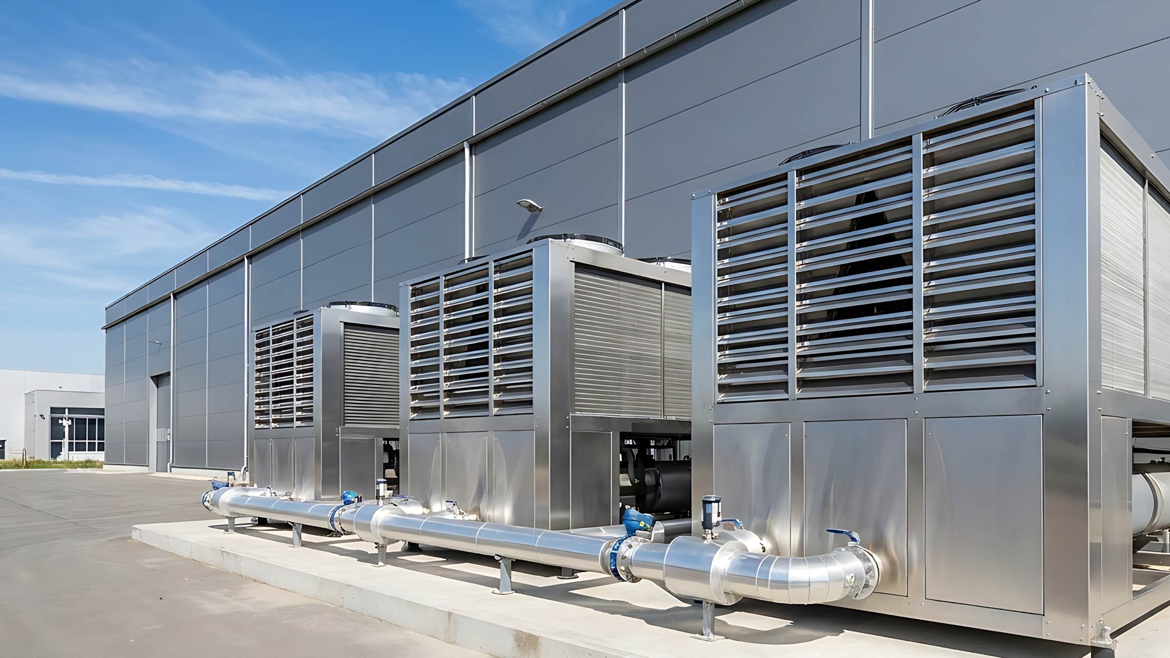 Industrial chiller systems and HVAC units